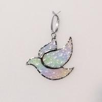 Stained Glass Dove Suncatcher, Iridescent Glass