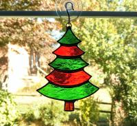 Stained Glass Christmas Tree Suncatcher / Ornament