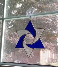 Star of David Stained Glass Suncatcher, Custom Colors Available