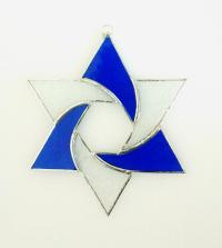 Star of David Stained Glass Suncatcher, Custom Colors Available