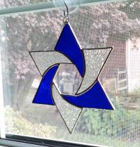 Star of David Stained Glass Suncatcher, Custom Colors Available