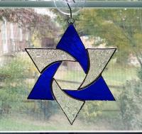 Star of David Stained Glass Suncatcher, Custom Colors Available