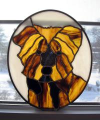 Custom Stained Glass Window Panel, Pet Portrait, Photo Rendering