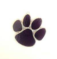 Stained Glass Paw Print Suncatcher, Purple