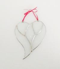 Unity Heart Stained Glass Suncatcher, Clear Cathedral Glasses
