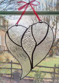 Unity Heart Stained Glass Suncatcher, Clear Cathedral Glasses