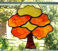 Fall Tree Stained Glass Suncatcher