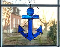Anchor Stained Glass Suncatcher, Custom Colors Available