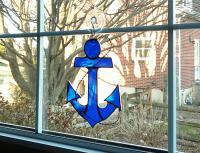 Anchor Stained Glass Suncatcher, Custom Colors Available