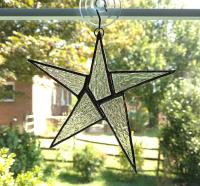 Iridescent Stained Glass Star Suncatcher, Custom Colors Available