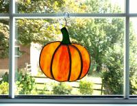 Pumpkin Stained Glass Suncatcher