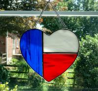 USA Heart Stained Glass Suncatcher