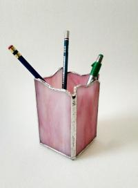 Stained Glass Pencil Holder / Candle Holder, Custom Colors Available