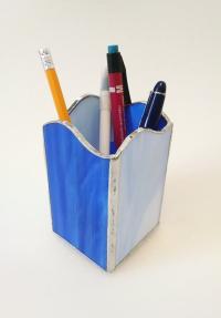 Stained Glass Pencil Holder / Candle Holder, Custom Colors Available