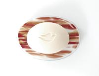 Animal Print Fused Glass Ridged Soap Dish