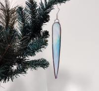 Stained Glass Icicle Christmas Tree Ornaments, Set of Three