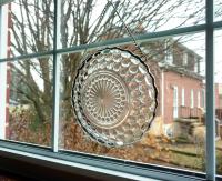 Clear Bubble Glass Vintage Glass Plate Suncatcher
