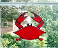 Stained Glass Crab Suncatcher