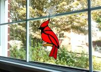 Stained Glass Cardinal Suncatcher, Red Bird