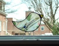 Stained Glass Standing Bird, Confetti Glass