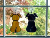 Stained Glass Dog Suncatcher