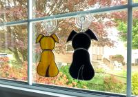 Stained Glass Dog Suncatcher