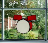 Drum Set Stained Glass Suncatcher