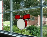 Drum Set Stained Glass Suncatcher