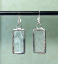 Lacy Etched Stained Glass Earrings
