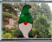 Irish Stained Glass Gnome / Elf Suncatcher