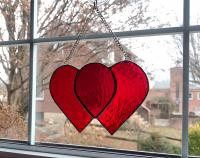 Entwined Hearts Stained Glass Suncatcher