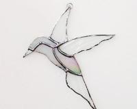 Iridescent Hummingbird Stained Glass Suncatcher