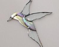 Iridescent Hummingbird Stained Glass Suncatcher