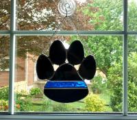 Thin Blue Line Police K-9 Paw Print Suncatcher