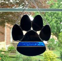 Thin Blue Line Police K-9 Paw Print Suncatcher