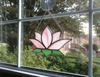 Pink Lotus Flower Stained Glass Suncatcher