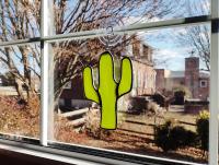 Stained Glass Cactus Suncatcher, Lime Green Opal, Custom Colors Available