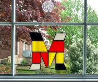 Maryland Pride Stained Glass Suncatcher, University of Maryland Decor, Alumnus Student Gift, Initial M