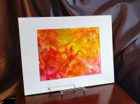 Alcohol Ink Painting, 8 x 10 Matted to 11 x 14, Fall Fury Abstract