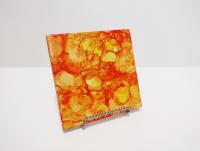 Alcohol Ink Ceramic Tile Trivet, 6" x 6", Orange and Yellow