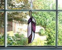 Stained Glass Feather Suncatcher, Purple