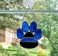 Thin Blue Line Police K-9 Paw Print Suncatcher