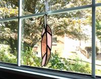 Stained Glass Feather Suncatcher, Pink