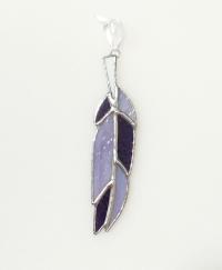 Stained Glass Feather Suncatcher, Purple