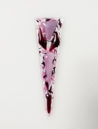 Fused Glass Plant Stake, Pink and Purple Abstract