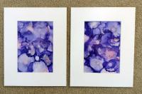 Alcohol Ink Painting Grouping, Set of 2, Purple and Pink Pearlized