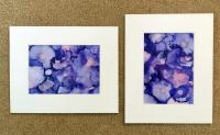 Alcohol Ink Painting Grouping, Set of 2, Purple and Pink Pearlized