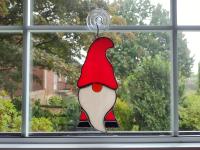 Santa Claus Stained Glass Gnome / Elf Suncatcher