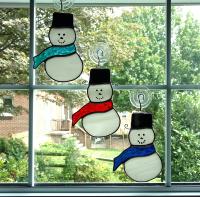 Snowman Stained Glass Suncatcher