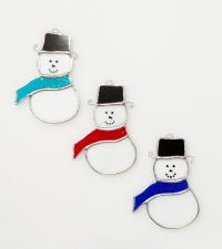 Snowman Stained Glass Suncatcher